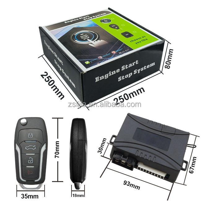 NTO Push Button Start Stop Engine Mobile Phone App PKE Keyless Control Ignition Car Alarms System With BT